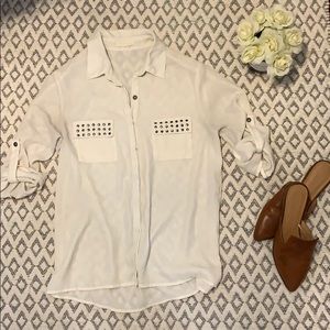 White shirt with metal studs